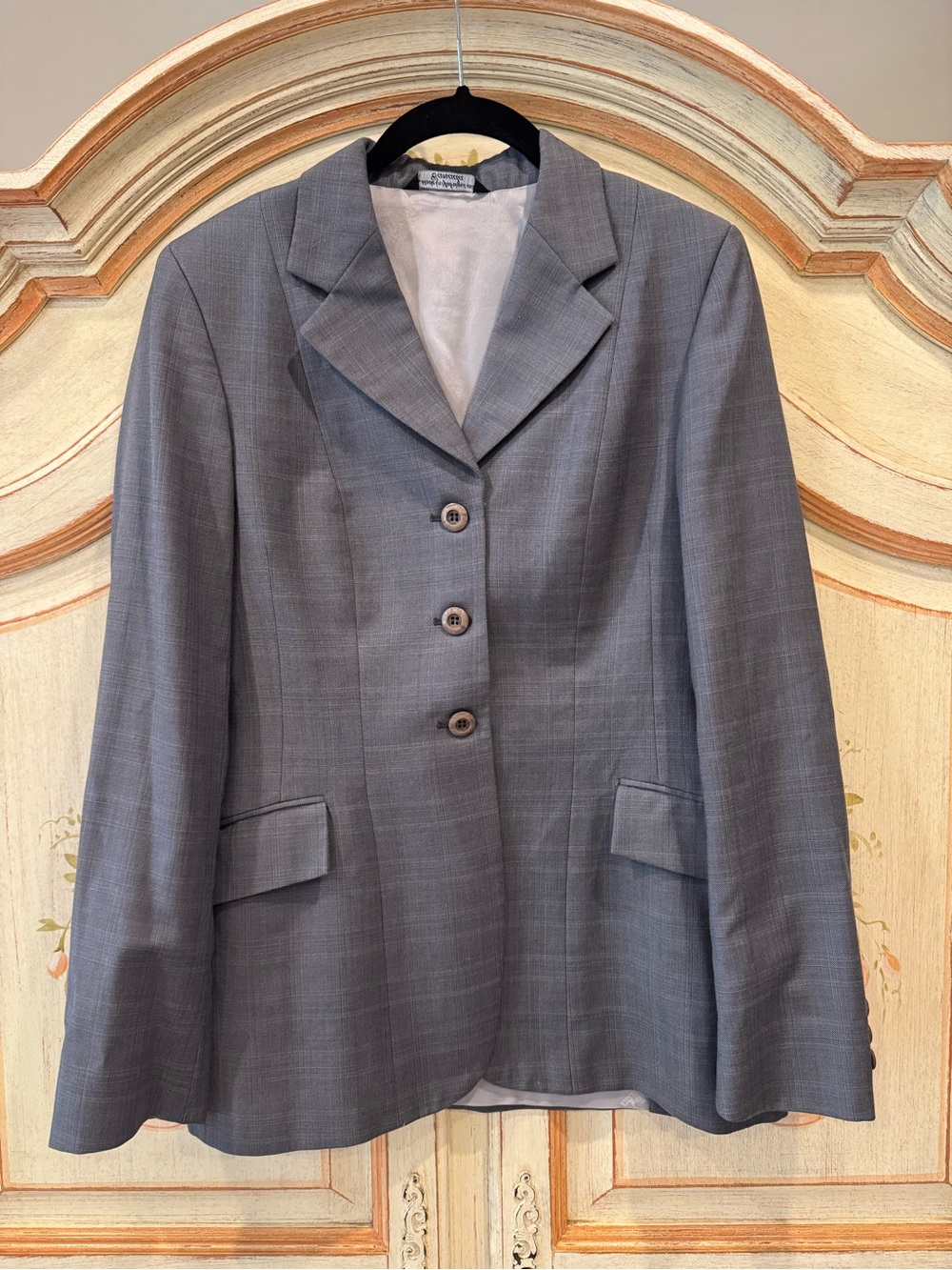 Vintage Grand Prix 12T Gray Glen Plaid Hunter Jumper Equestrian Show Coat